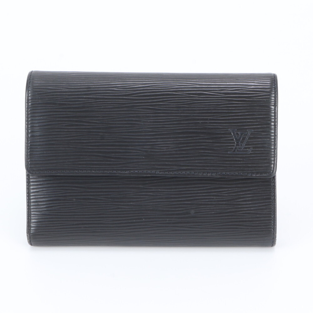 Louis Vuitton Epi Portefeuille Tresor Etui Papier M63712 Leather Bi-fold Wall...